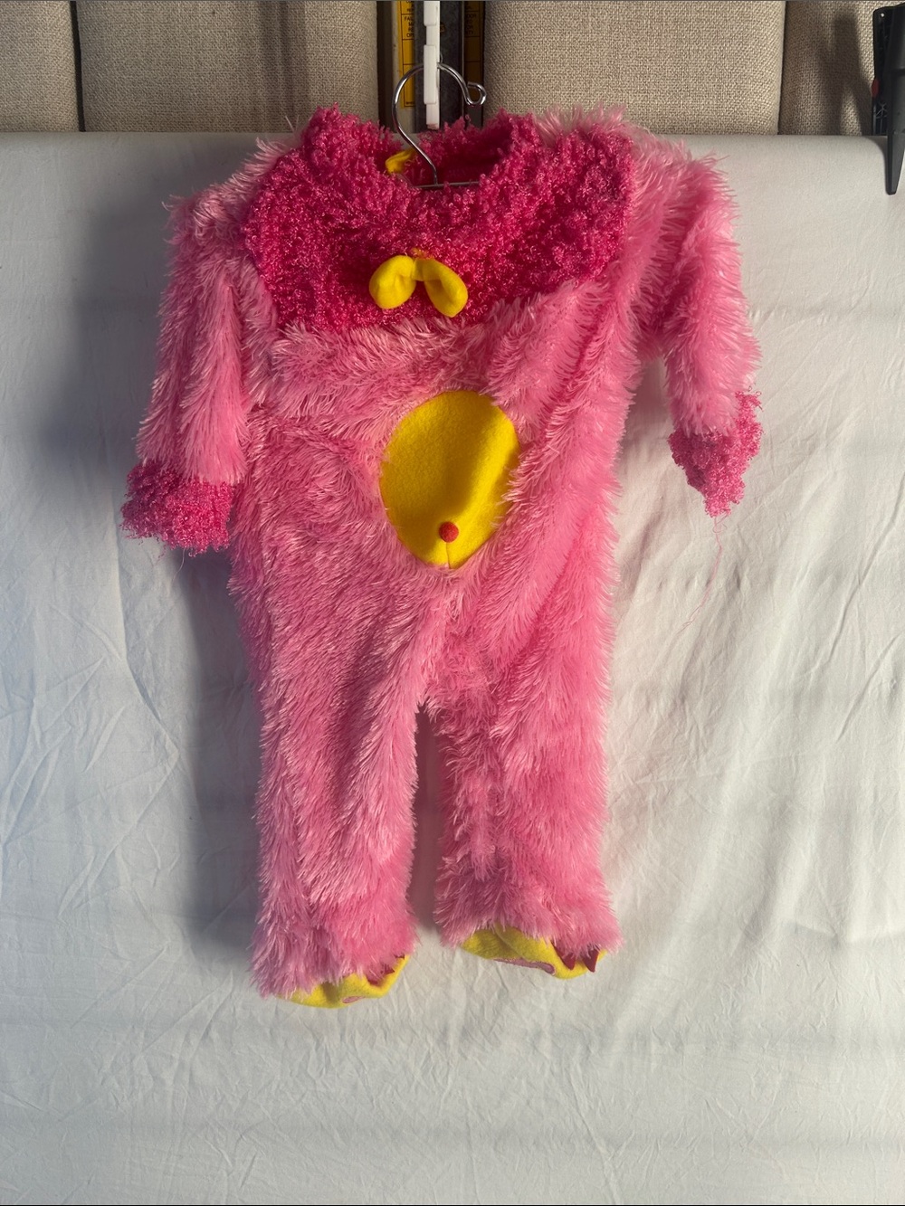 Plush Pink Kids Halloween Costume with Yellow Accent
